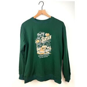 Zach‎ Bryan Sweatshirt Large Something In The Orange Graphic Green